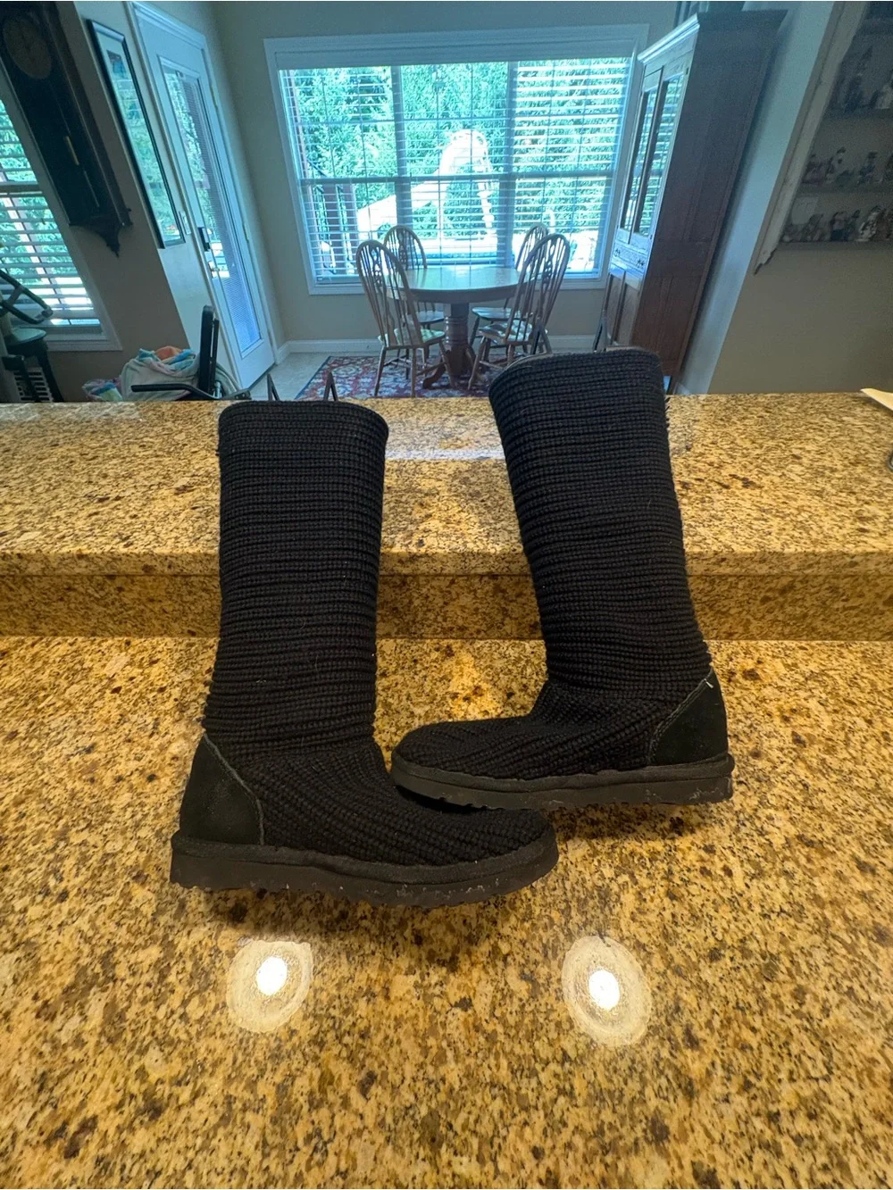 UGG black Classic Cardi sweater boots shearling footbed 7